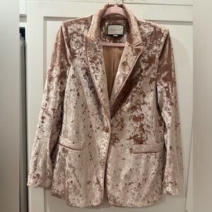 Alexis Velvet Blazer in Rose Gold